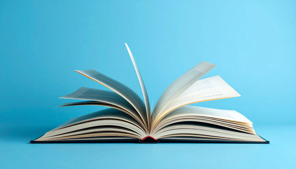 hard cover book open